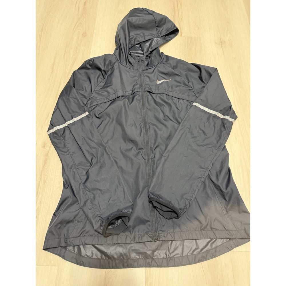 Nike Running Jacket Womens Size Large Storm-FIT Full Zip Hooded Windbreaker Rain